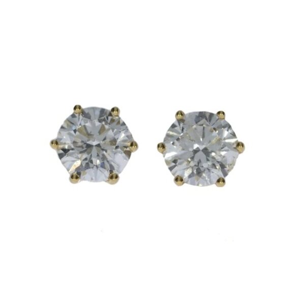 18Kt Gold 7 Ct 6 Prong IGI Certified Lab Grown Diamond Studs Earrings - Picture 1 of 2